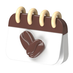 3D coffee calendar event caffeine schedule icon design