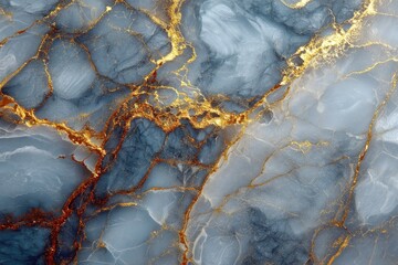 Abstract swirls of grey and gold marble