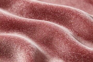 Close-up of soft, rose-toned fabric with gentle waves and textured surface