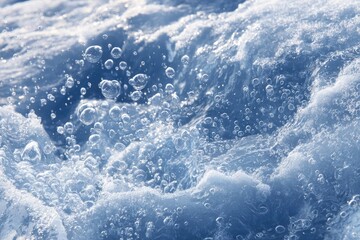 Close-up of churning water with air bubbles
