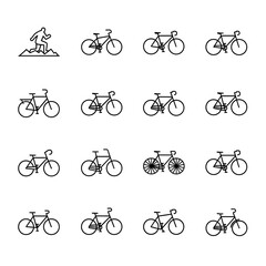 Obraz premium Collection of Bicycle Icons: Various Bike Styles and Designs.