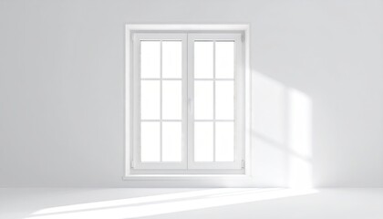 Fototapeta premium White Room with Window and Sunlight