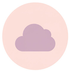 Minimalist Cloud Icon on Pink Background Serene Weather Symbol