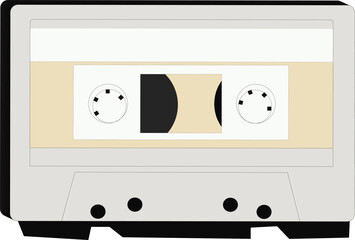 Vintage 90s cassette Tape Retro Vintage Mixtape icon symbol. Cassette logo sign. Vector illustration image. Isolated on white background.
