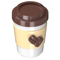 3D takeaway coffee cup to go drink icon design