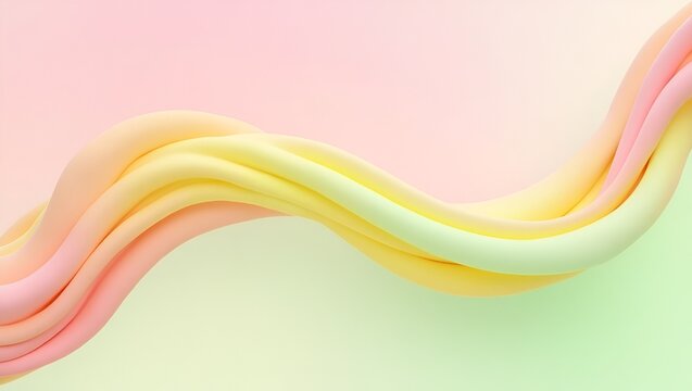 A sleek 3D flowing spline with gradient colors of pink, yellow, and green. Glossy, vibrant, and fluid, perfect for abstract wallpapers or creative design projects