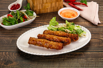 Fried Vietnamese spring roll with special sauce