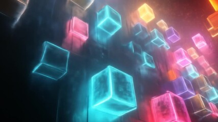 Abstract colorful cubes - Powered by Adobe