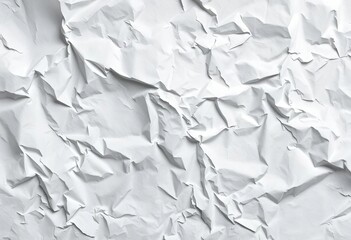 Fototapeta premium A crumpled sheet of white paper, creases and shadows visible, texture background, backdrop