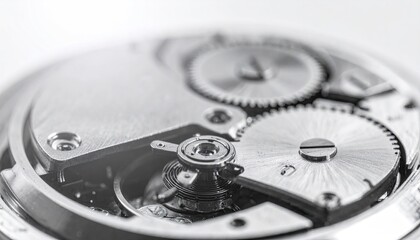 Close Up of Intricate Mechanical Watch Gears