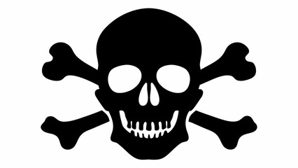 Skull and crossbones illustration for Halloween party or pirate themed event design, vector origin