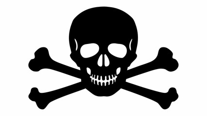 Bold skull and crossbones for edgy designs, perfect for Halloween or pirate themes, iconic symbol of danger