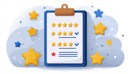 Detailed Review Checklist With Stars and Ratings for a Quality Assessment Process