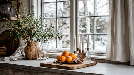 Winter Home Decor With Oranges