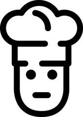 Minimalistic Rounded Modern Line Art Avatar chef cooking man Icon