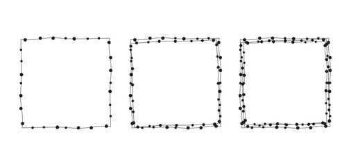 Dotted line frame set transitioning from thin to bold