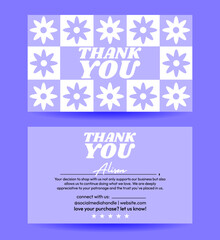 Thank You Card with Retro Floral Design