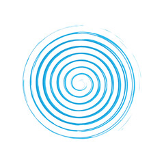 Blue Spiral Funnel on White Background