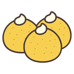 Bulz Romanian cheese ball flat color vector illustration template design