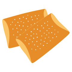 Travesseiro Portuguese pastry flat color vector illustration template design