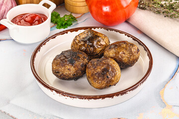 Baked potato barbecue with skin