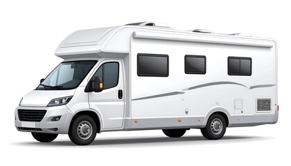 Naklejka premium Modern White Campervan, Ready for Adventure