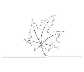 Fototapeta premium Continuous line drawing of a Maple Leaf. Single line illustration of Maple leaf. Illustration, Canada Day Concept. Editable outline