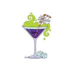 Smoking Halloween Cocktail with Dry Ice