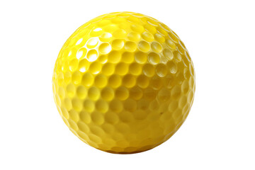a yellow golf ball on a white background