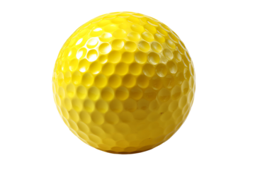a yellow golf ball on a white background