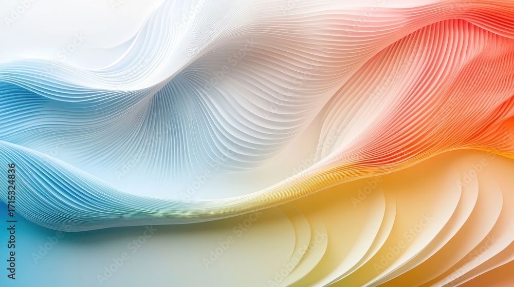 Poster abstract wave pattern with soft colors and gentle curves