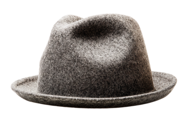 a gray hat is shown on a white background