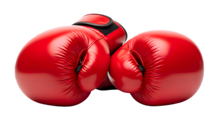 Studio shot of red boxing gloves on dark background for sport