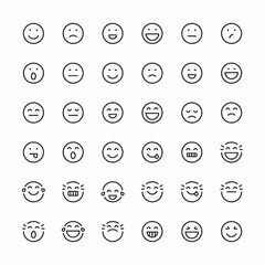 A Comprehensive Collection of Emotion Icons Representing a Wide Spectrum of Human Feelings and Reactions Illustrated in a Grid Format for Easy Selection and Application in Digital Interfaces and Commu