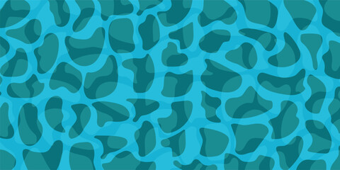 Abstract seamless pattern with blue water drops and waves, perfect as a textile fabric print or vector illustration backdrop design