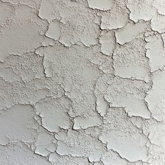 Obraz premium Close-up of a textured wall surface with peeling and cracked paint showing layers and roughness in neutral tones