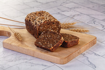 Browl rye bread with seeds