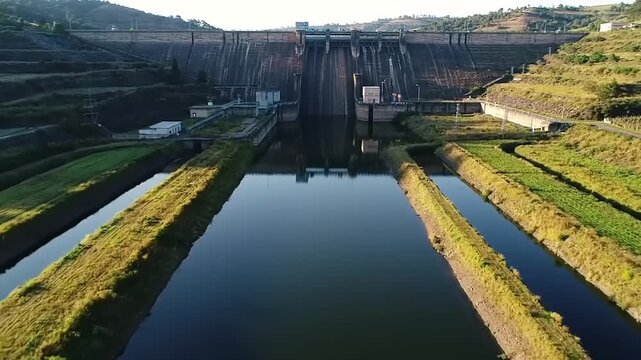 Dam water channels landscape