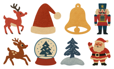 PNG Festive holiday icons collection, element set on transparent background