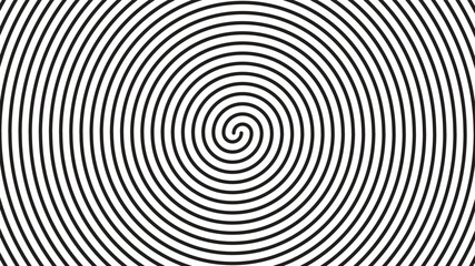 Black Spiral Line on White Background