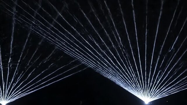 Seamlessly looping video of crisp white laser lines creating complex, intertwining abstract patterns complex, digital, connection