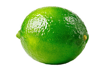 a lime with a green stem on a white background