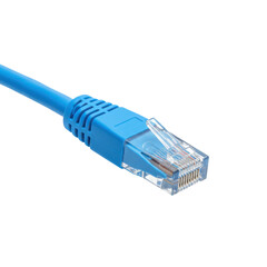 Blue Ethernet RJ45 Patch Cable isolated PNG with Transparent Background