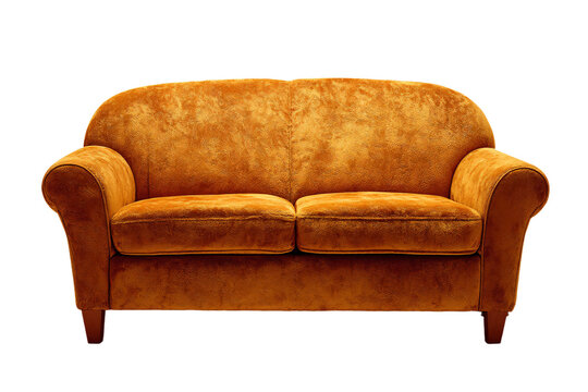 a brown couch with a brown arm rest