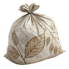 Eco-friendly biodegradable compost bag with natural leaf design for sustainable gardening and waste management solutions