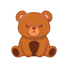 Teddy bear toy icon cartoon isolated vector illustration graphic design