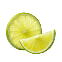 Freshly cut lime slices showcasing vibrant green rind and juicy interior on black background
