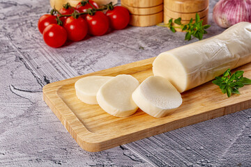 Italian dairy - mozzarella cheese with slices