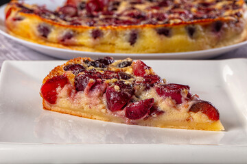 Crusty pie with fresh cherry