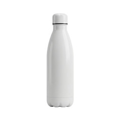 White Reusable Water Bottle Isolated on Black Background drink container isolated on a transparent background